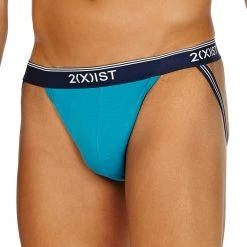 2xist 021322 STRETCH 3PK JOCK STRAP Thin Stripe
