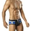 Swimwear Vuthy 280 Blue Plaid With Black Waist Swim Brief 2 Swimwear Vuthy 280 Blue Plaid With Black Waist Swim Brief