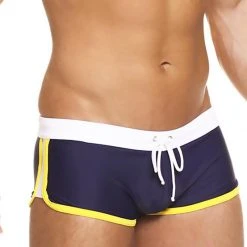 Swimwear Timoteo AM1168NW Speedster Squarecut Navy And White 7 Swimwear Timoteo AM1168NW Speedster Squarecut Navy And White