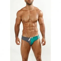 Good Devil GD0671 And Grey Stripes Swim Bikini