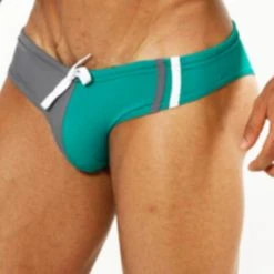 Good Devil GD0671 And Grey Stripes Swim Bikini