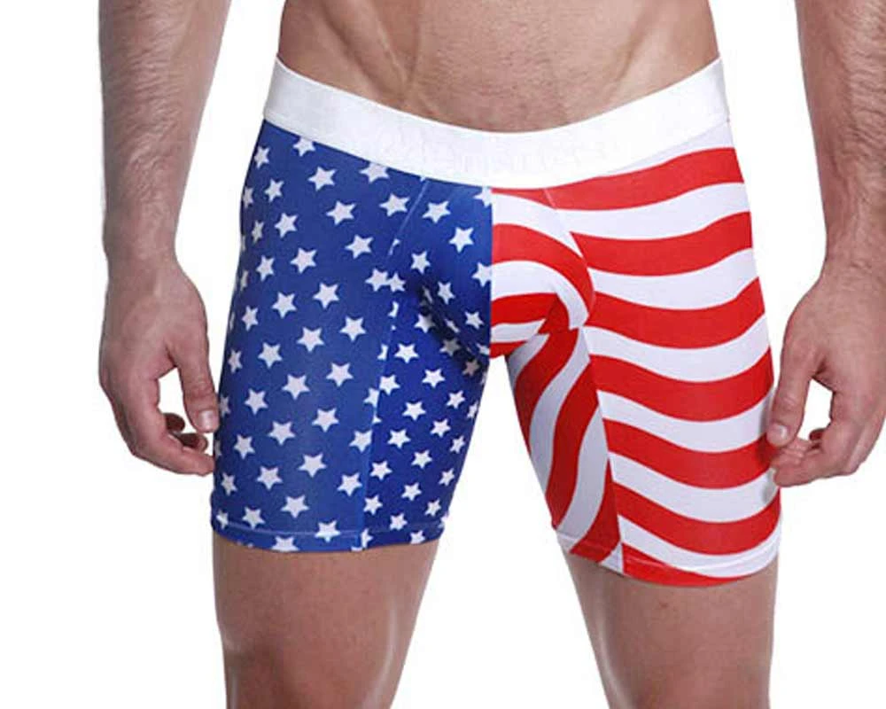 Mensuas MN0864 USA Flag Long Boxer 3 Mensuas MN0864 USA Flag Long Boxer