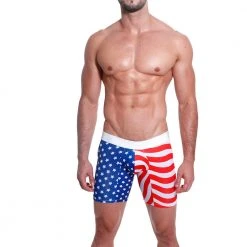 Mensuas MN0864 USA Flag Long Boxer 14 Mensuas MN0864 USA Flag Long Boxer