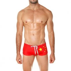 Mensuas MN8018 China Flag Swim Boxer 12 Mensuas MN8018 China Flag Swim Boxer