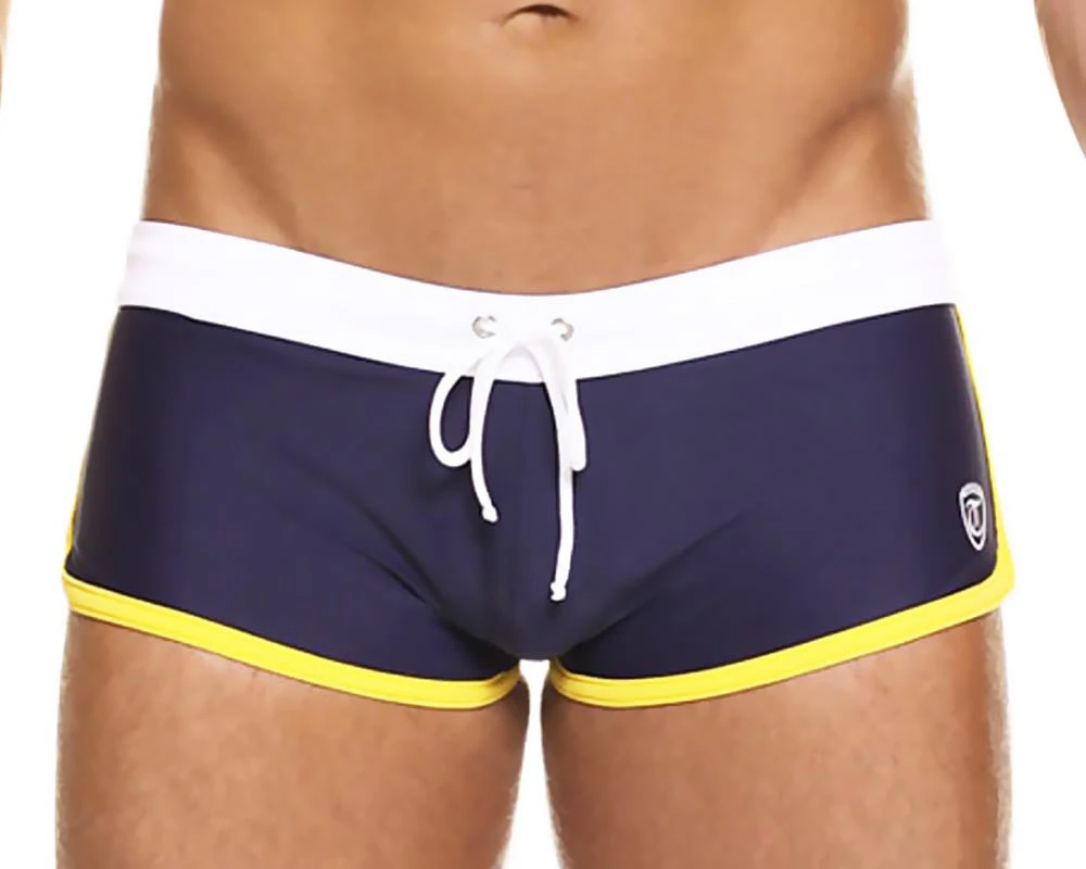 Swimwear Timoteo AM1168NW Speedster Squarecut Navy And White 3 Swimwear Timoteo AM1168NW Speedster Squarecut Navy And White