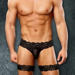 Male Power 177178 Scandal-Lace Micro Garter Short