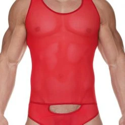 Underwear Male Basics MBL-009 Sexy Body Mesh Unitard