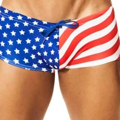 Intymen INT0591 American Flag Swim Boxer Print