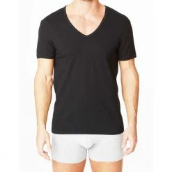 Parker & Max PMFPCS-TDVN1 Classic Cotton Stretch Deep V-Neck T-Shirt
