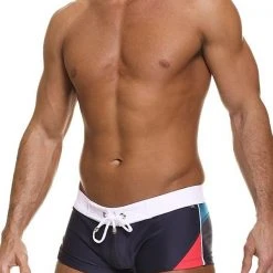 Tulio MX02 Contrast Panel Squarecut Swimwear